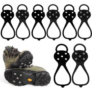 Sneeuw 4 paar ijsstokken antislip ijsspikes tractie 5 klinknagels winter outdoor camping vissen (M)