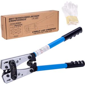 TOOLWIZ Accukabelschoen krimptang HX-50B adereindhulzen kabelschoentang 6-50 mm² 1/0-10 AWG kabelschoen set krimptang kabel professioneel autogereedschap