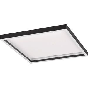 LED Plafondlamp - Torna Rad - Opbouw Vierkant 20W - Warm Wit 3000K - Mat Zwart - Metaal