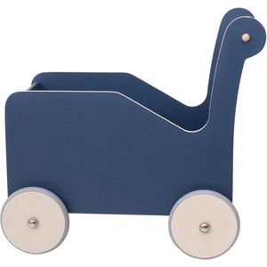 Sebra loopwagen hout - blauw