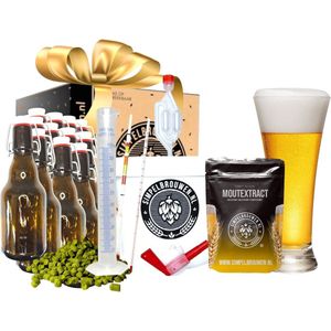SIMPELBROUWEN® - Cadeaubox Tripel - Bierbrouwpakket - Zelf bier brouwen pakket - Startpakket - Gadgets Mannen - Cadeau - Cadeau voor Mannen en Vrouwen - Bier - Verjaardag - Cadeau voor man - Verjaardag Cadeau Mannen
