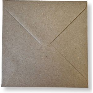 Cards & Crafts 50 Luxe vierkante Enveloppen -15x15cm - Kraft - 110 grams - 150x150mm kraft envelop - 100% gerecycled Kraft papier