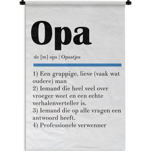 Wandkleed Vaderdag - Leuk vaderdag cadeau voor opa - Definitie Opa Wandkleed katoen 120x180 cm - Wandtapijt met foto XXL / Groot formaat!