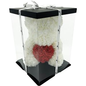 Cupido’s Choice ® Rozen Beer 40 cm Inclusief Gift Box – Rozen teddybeer – Rose Bear - Valentijn – Rozenbeer - Wit