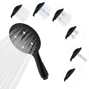High Pressure Shower Head 6-Function - 6"" Wide Angle Handheld Shower Head - Luxe Design - Mat Black - 6 Functies