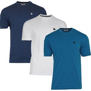 3-Pack Donnay T-shirt (599008) - Sportshirt - Heren - Navy/White/Petrol (581) - maat 3XL