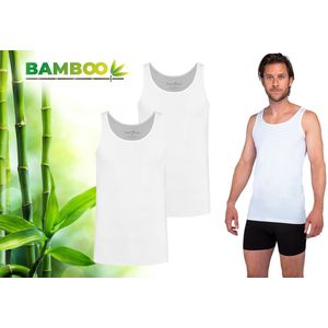 Bamboo Elements - Hemden Heren - Onderhemd Heren - 2-pack - Wit - XL - Tanktop Heren - Singlet Heren - Bamboe Heren Hemden - Ondergoed Heren