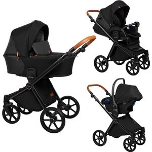 Baby Merc Mango 3 in 1 Kinderwagen - Zwart - Kinderwagen incl. Autostoel