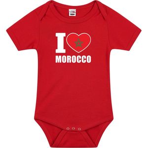 I love Morocco baby rompertje rood jongens en meisjes - Kraamcadeau - Babykleding - Marokko landen romper 68