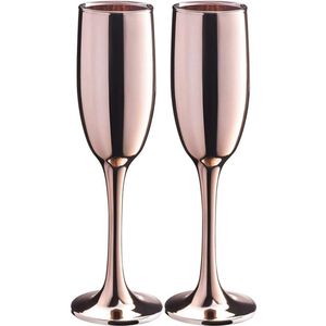 Vikko Décor - Champagne Glazen - Set van 2 Champagne Coupe - Flutes - Roze Goud