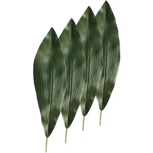 4x stuks kunst Aspidistra bladeren 75 cm donkergroen - kunstplant