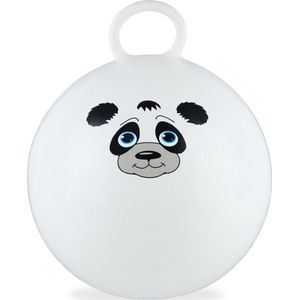 Relaxdays skippybal dier - springbal met panda - vanaf 3 jaar - Ø 45 cm - binnen en buiten - wit