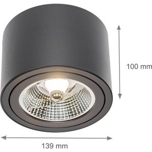Spectrum - LED Plafondspot CHLOE - GU10 AR111 - Excl. LED Spot - Zwart rond