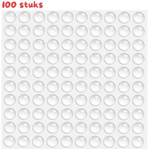 PolkaHome® 100 Stuks Zelfklevende Deurbuffers – Transparante Stootbuffer, Rubberen Noppen, Deurstopper & Meubelbeschermer voor Glasplaten, Deuren, Kasten & Laden