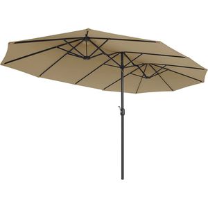 Parasol, Tuinparasol, Marktparasol, Uv-Bescherming, Upf 50+, Terrasparasol, Zonwering, Scharnierend, Taupe