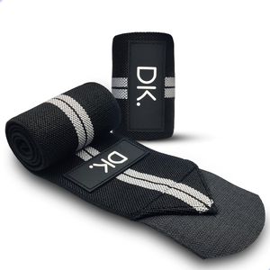 DK.® Wrist Wraps voor Fitness & Crossfit - Polsbanden voor Krachttraining - Polsbrace - Polsbandage - 2 stuks - Grijs/Zwart - Sinterklaas Cadeau & Kerst Cadeau