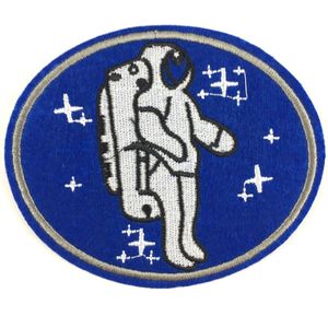 Astronaut Strijk Embleem Patch Witte Sterren 10.2 cm / 9.7 cm / Blauw Wit