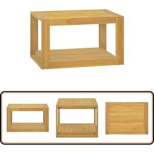vidaXL Badkamerwandkast - Massief Teakhout Badkamerkast - Teakwood - Badkamermeubilair - Wandmontage - Opslagoplossing