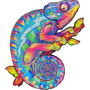 UNIDRAGON Houten Puzzel Voor Volwassenen Dier - Regenboogkleurige Kameleon - 314 Stukjes