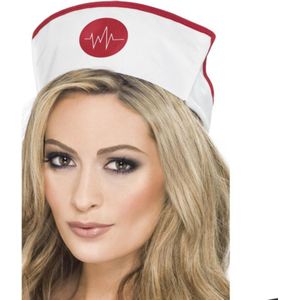 4x Zuster/verpleegster verkleed hoedjes - Zuster kapje - Carnaval/themafeest verkleed accessoire