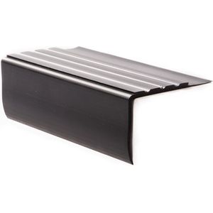 Rubbermagazijn | Trapneusprofiel pvc - Zwart - 1500 x 70 x 42mm - Dikte 2 mm - 5 stuks | hoekprofiel | traptredeprofiel |