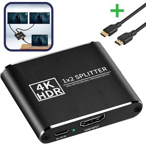 Forexa HDMI Splitter – 1 In 2 Uit – 2 Poorts – 2 Uitgangen – 4K en Lager – HDMI Verdubbelaar – HDMI Splitters – Inclusief Gratis 1.5m HDMI Kabel