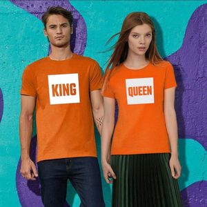 Oranje EK WK & Koningsdag T-Shirt Blok (HEREN - MAAT XS) | Oranje Kleding | WK Feestkleding