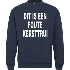 Kersttrui Dit is een Foute Kersttrui | Foute Kersttrui Dames Heren | Kerstcadeau | Kerstpakket | Navy | maat L