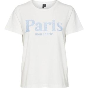 Vero Moda T-shirt Vmmay Francis Ss Top Box Jrs 10314873 Snow White/milan Dames Maat - L