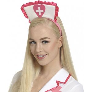 6x stuks roze carnaval verkleed tiara zuster verpleegster - Vrijgezellenfeest
