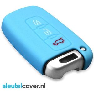 Autosleutel Hoesje geschikt voor Hyundai - SleutelCover - Silicone Autosleutel Cover - Sleutelhoesje Lichtblauw
