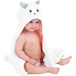 Mooiys Multifunctionele Baby Fleece deken met capuchon – Wikkeldeken – Deken 75x100 cm – Uil
