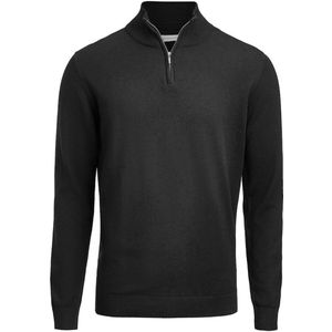 James Harvest Ashland HalfzipGebreide Sweater Unisex 2112515 - Zwart - L