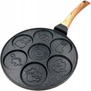 Pannenkoekenpan - Pancake Pan - Keramische/Marmeren Coating - 26 cm - 7 kops