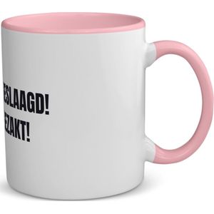Akyol - geslaagd gezakt koffiemok - theemok - roze - Geslaagd - cadeau geslaagd - cadeau - cadeau voor eindexamen - 350 ML inhoud