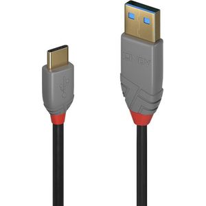 USB A to USB C Cable LINDY 36887 Black 2 m
