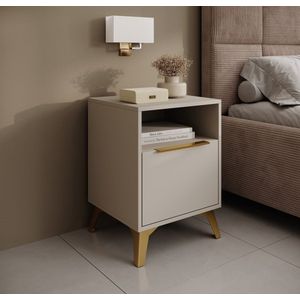 Meubella - Nachtkastje Xiano - Beige - 43 cm