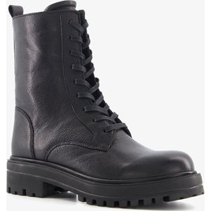 Harper leren dames veterboots zwart - Maat 39