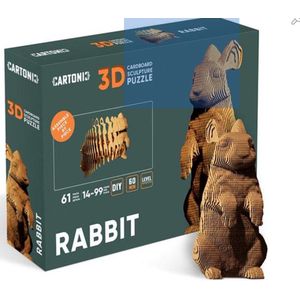 CARTONIC- Rabbit- 3D Puzzel-Speelgoed- Puzzel-DIY- Creatief- Karton- Kinderen en volwassen- 3D- puzzel-Konijn
