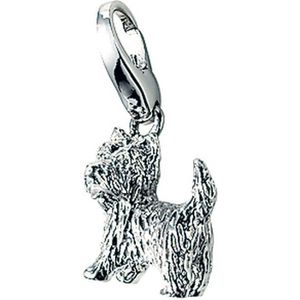 Giorgio Martello charm, bedel, hanger 925/000 gerhodineerd gepolijst zilver hond met karabijnslot.