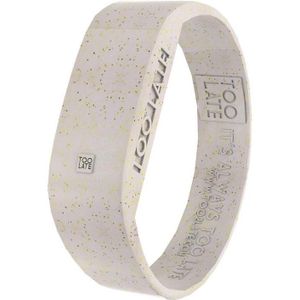 TOO LATE - Led horloge Glitter - siliconen - wit - polsmaat M