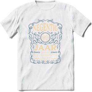 90 Jaar Legendarisch Gerijpt T-Shirt | Royal Blue - Ivoor | Grappig Verjaardag en Feest Cadeau Shirt | Dames - Heren - Unisex | Tshirt Kleding Kado | - Wit - XL