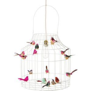 hanglamp wit met vogeltjes nét echt!