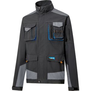 DEXTER - werkjas - multifunctioneel getailleerd jack - heren/dames - maat XL - 9 zakken - beschermjas - 280gr/m² - katoen - polyester - zwart - grijs