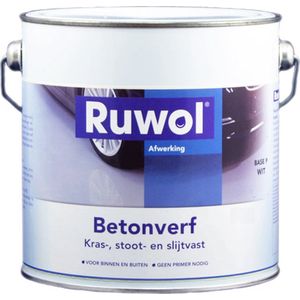 Ruwol Betonverf Lichtgrijs (RAL 7035) 2,5 liter - Voor binnen en buiten - Alle kleuren - Kras-, stoot- en slijtvaste verf voor beton en steen - Betonverf voor buiten
