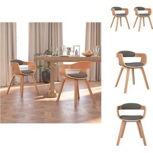 vidaXL Eetstoelen - Set van 2 - Lichtgrijs - Stof - 49 x 51 x 70 cm - Eetkamerstoel