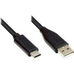 USB-C naar USB-A kabel - USB2.0 - tot 2A / zwart - 5 meter