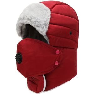 Wintermuts - Heren - Dames - Volwassenen - Muts - Ski Mask - Bivakmuts - Balaclava - Ski Masker - Face Mask - Full Face Mask - Winter - Rood