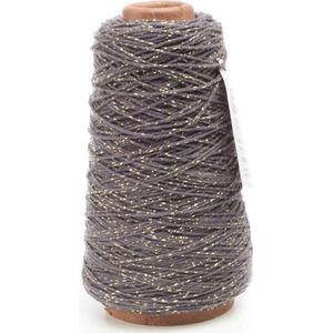 Cotton Cord Lurex/ Katoen touw 300 meter grijs/goud ø2mm