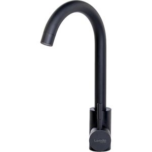 Lendo Online Keukenkraan - 6x20x39cm (BxDxH) - Mengkraan - Tap - Keukenmengkraan - Kraan - RVS - Zwart - Warm / Koud